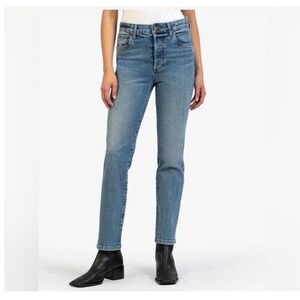 KUT from the Kloth Rosa High Rise Ankle Vintage Straight Jeans 14 90s Minimalist